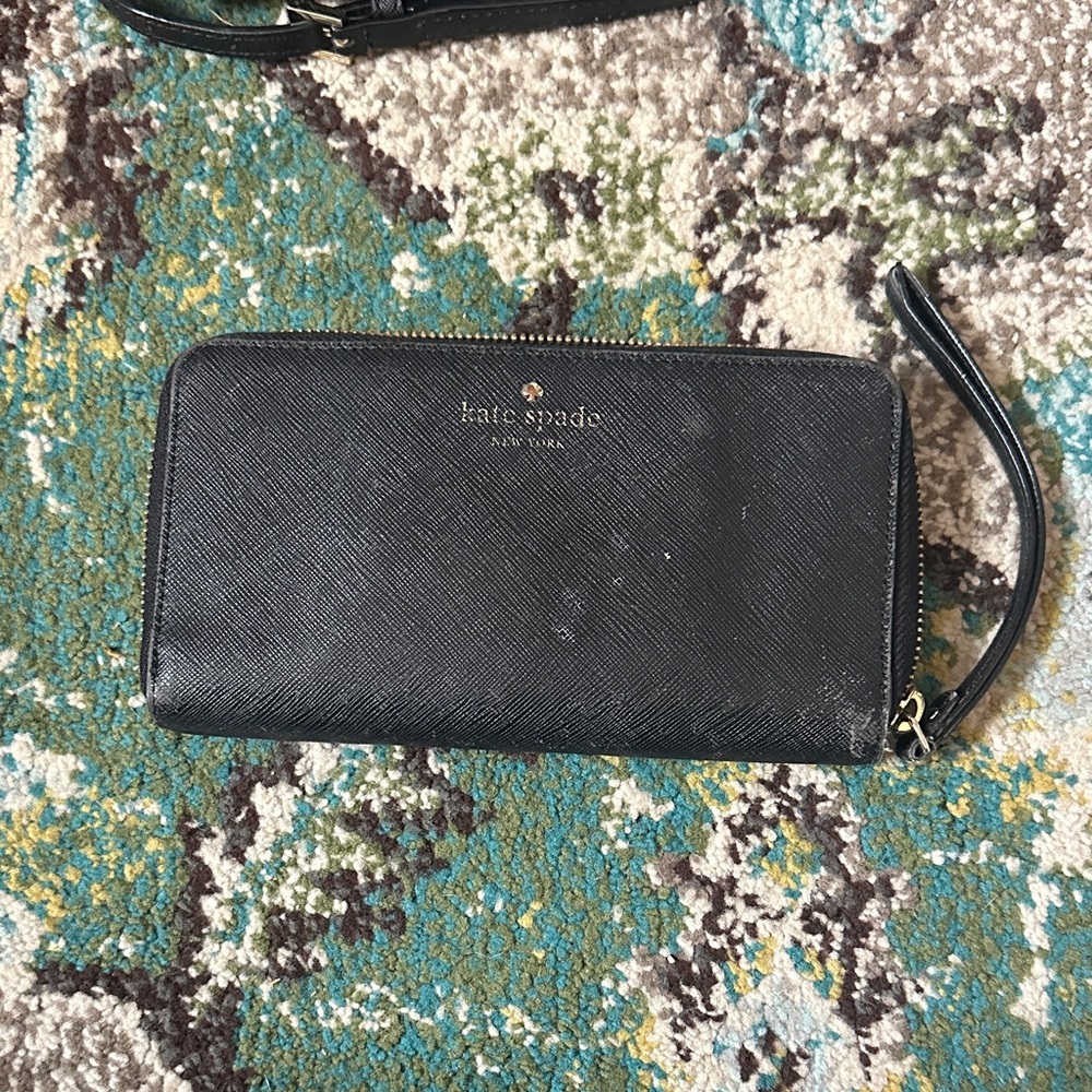 Kate Spade Black Saffiano Leather Wristlet